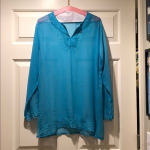 Blue beach cover up size M